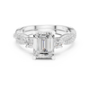 Emerald Cut Diamond Ring with Twisted Pav‚ Band and Side Stones