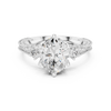 Oval-Cut Diamond Ring with Intricate Filigree Band and Side Stones