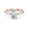 Oval-Cut Diamond Ring with Tapered Baguette Side Stones and Sleek Band