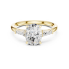 Oval-Cut Diamond Ring with Tapered Baguette Side Stones and Sleek Band