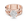 Round-Cut Diamond Ring with Split Shank and Pav‚ Accents