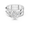 Round-Cut Diamond Ring with Split Shank and Pav‚ Accents