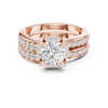 Round-Cut Diamond Halo Ring with Double Pav‚ Band