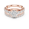 Round-Cut Diamond Halo Ring with Graduated Pav‚ Band