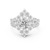Round-Cut Diamond Marquise Halo Ring with Split Pav‚ Band