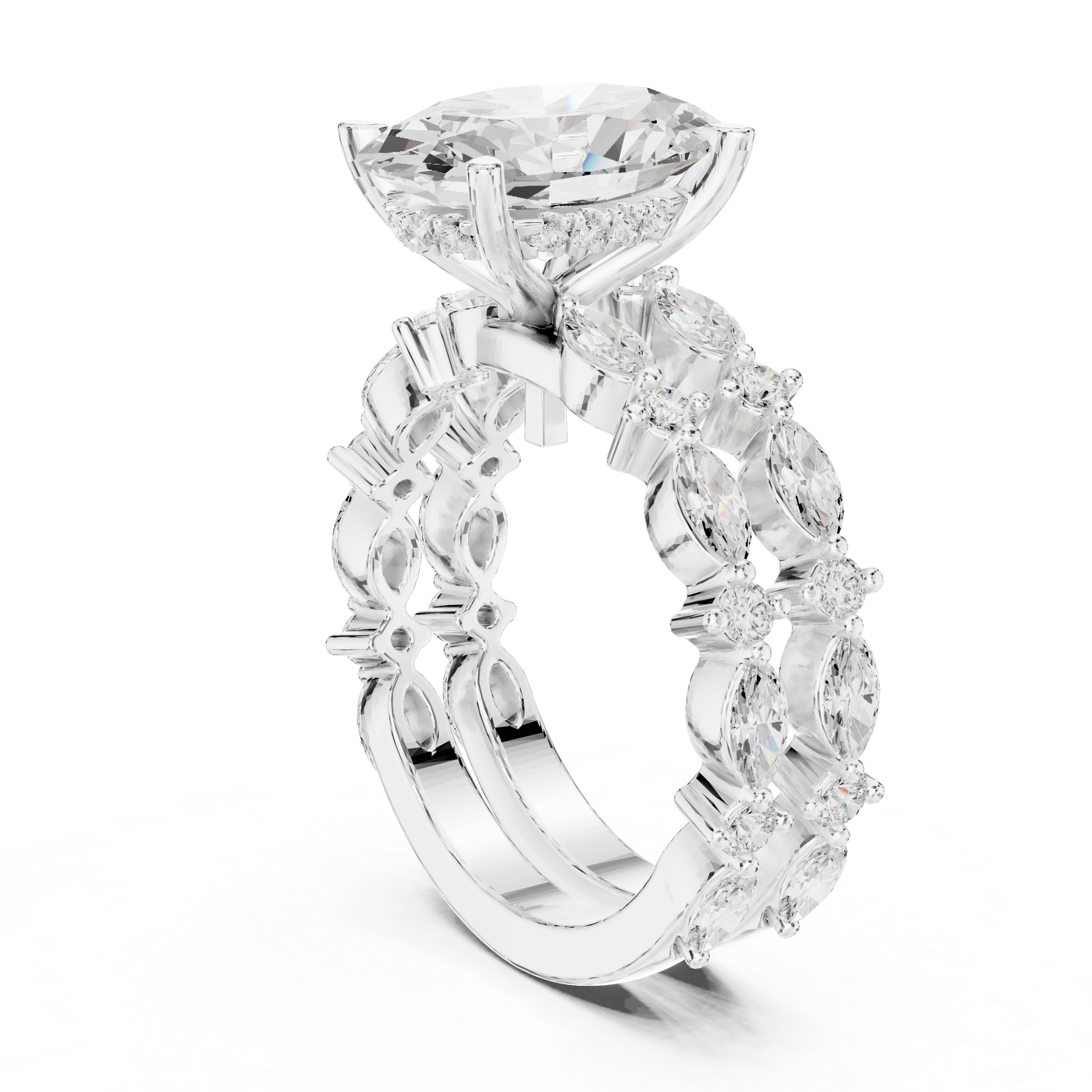 Oval Diamond Cluster Ring