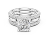 Cushion-Cut Diamond Bridal Ring Set with Pav‚ Bands