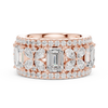 Emerald-Cut Diamond Floral Eternity Band