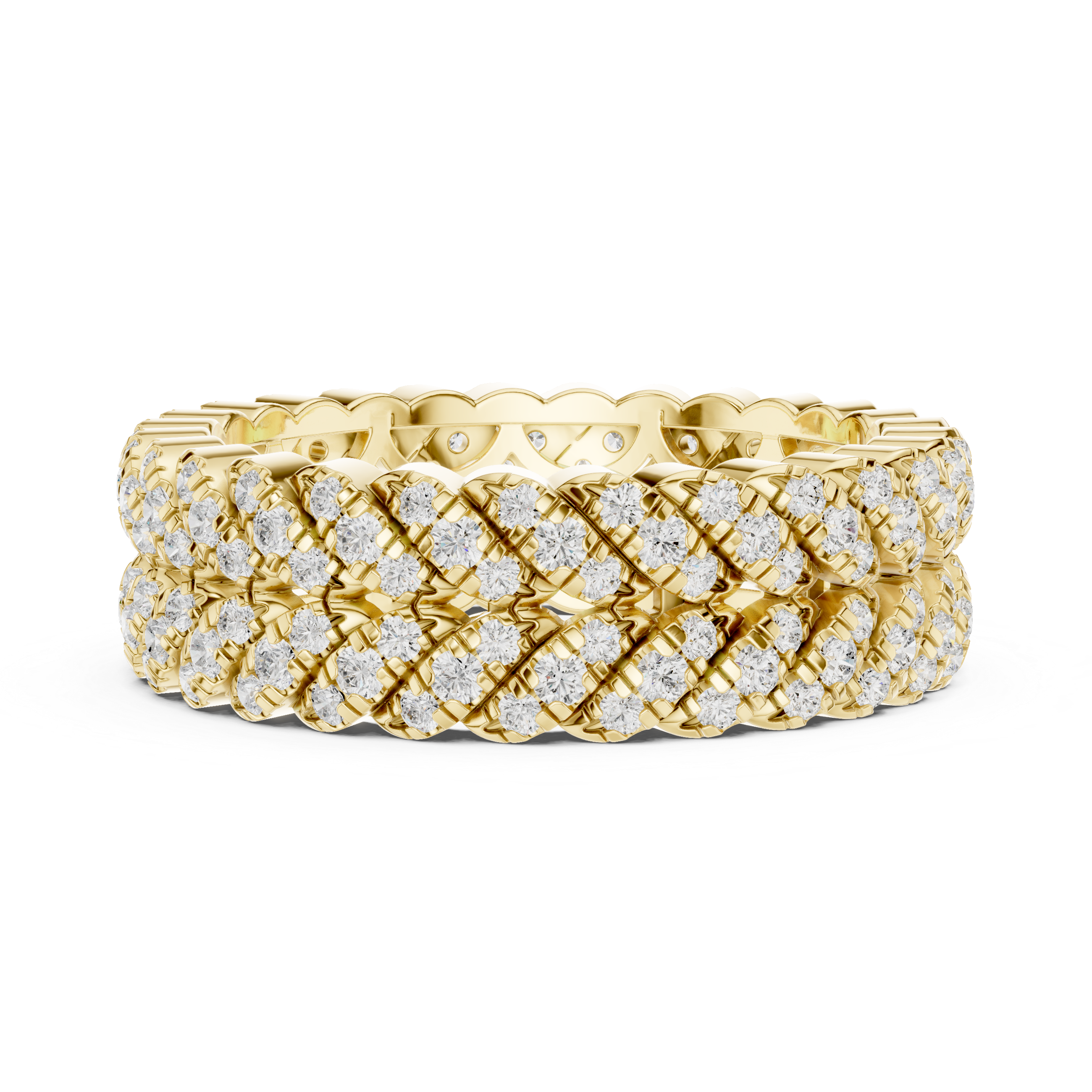 Intricate Diamond Braided Eternity Band