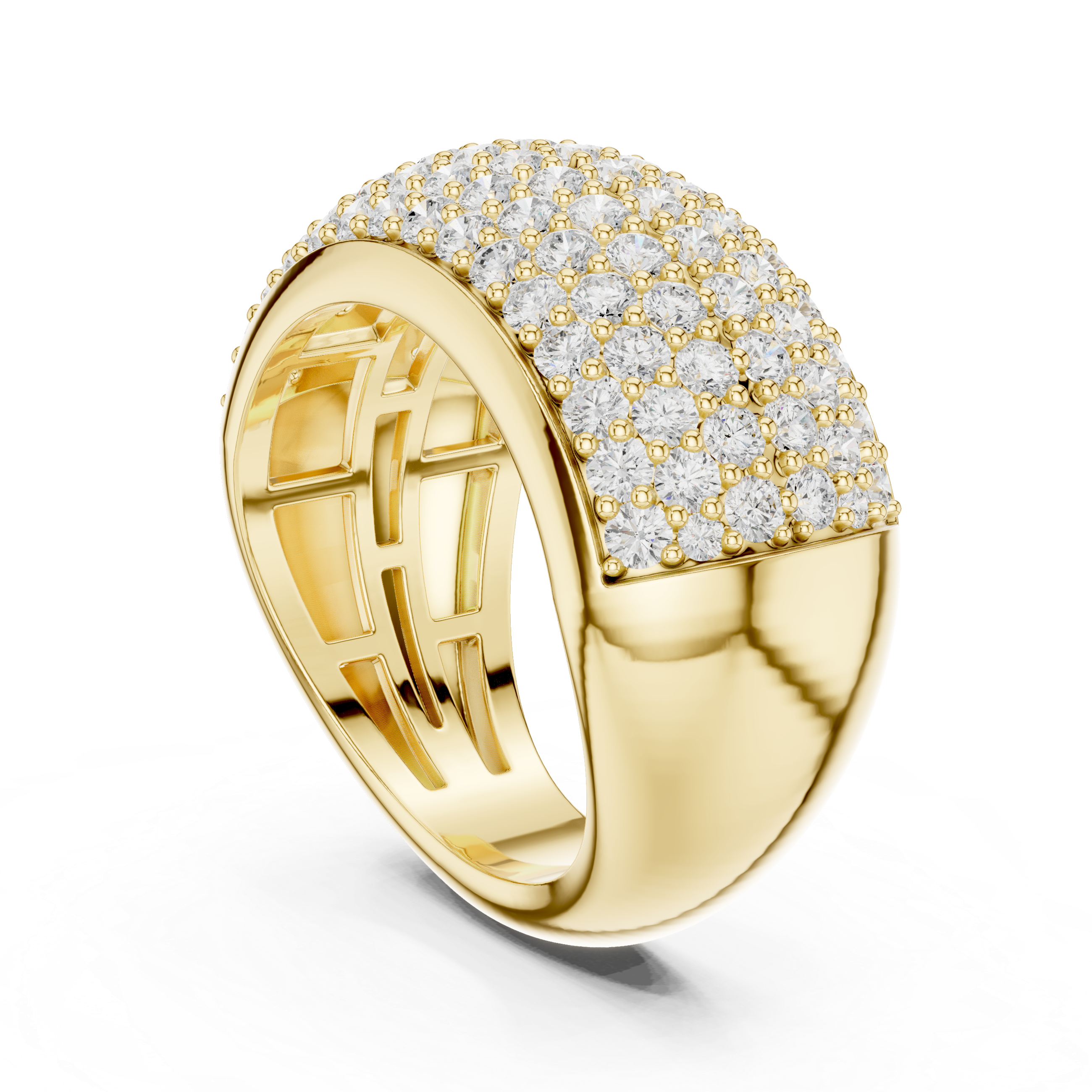 Wide Diamond Pave Statement Band