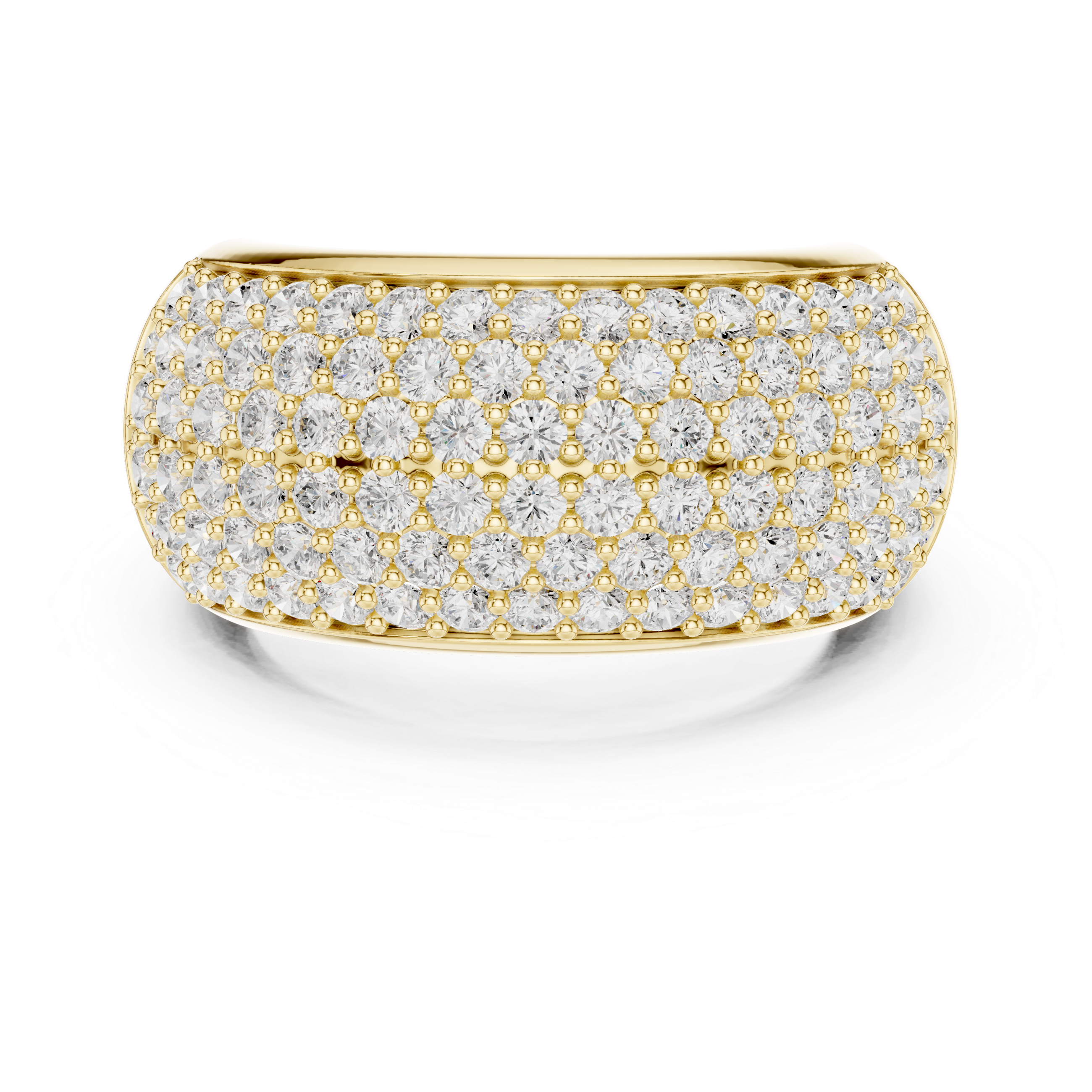 Wide Diamond Pave Statement Band