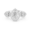 Pear-shaped center diamond and round diamond accents