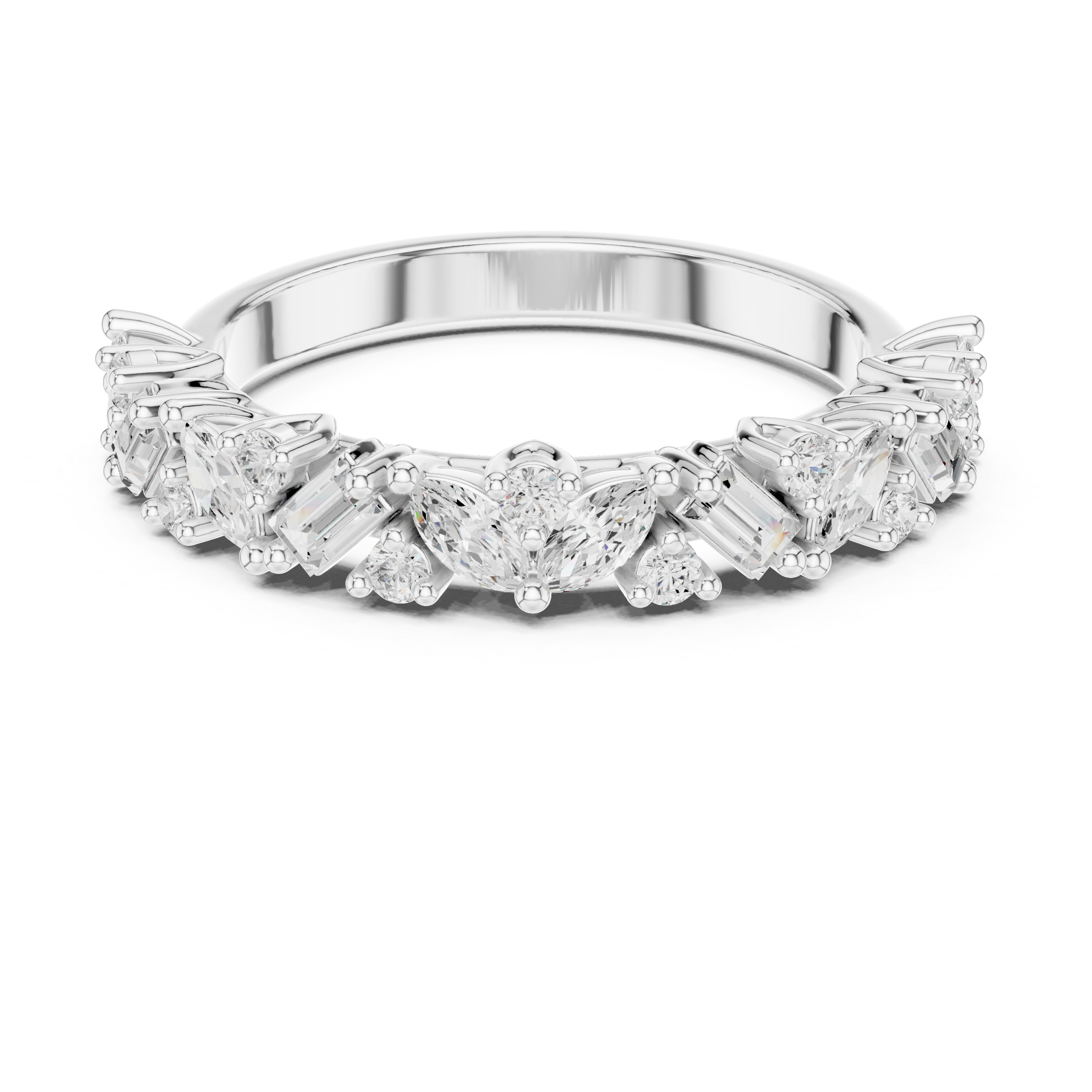 Diamond Ring with mixed cut in a floral-inspired design
