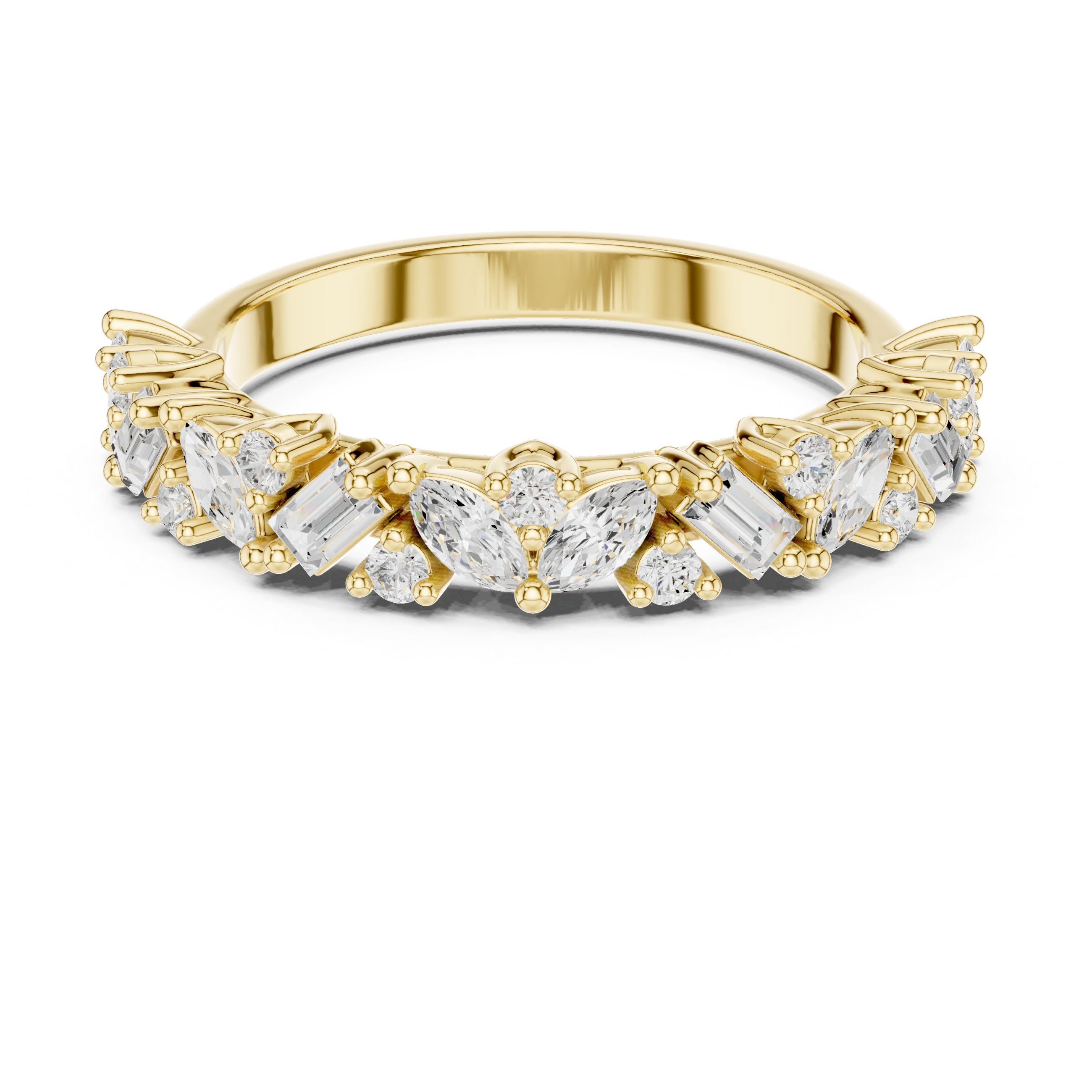 Diamond Ring with mixed cut in a floral-inspired design