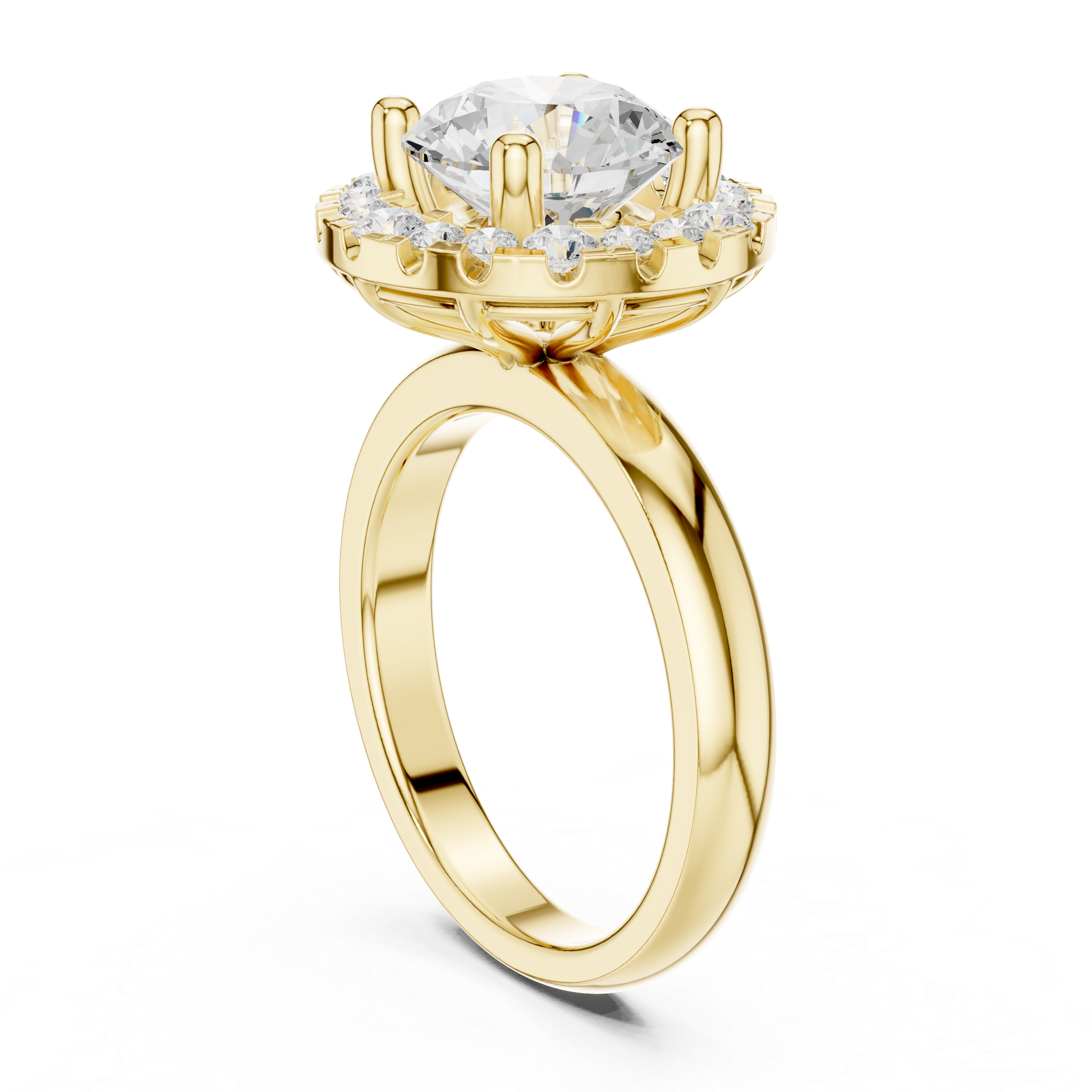 Radiant Halo Round Diamond Ring