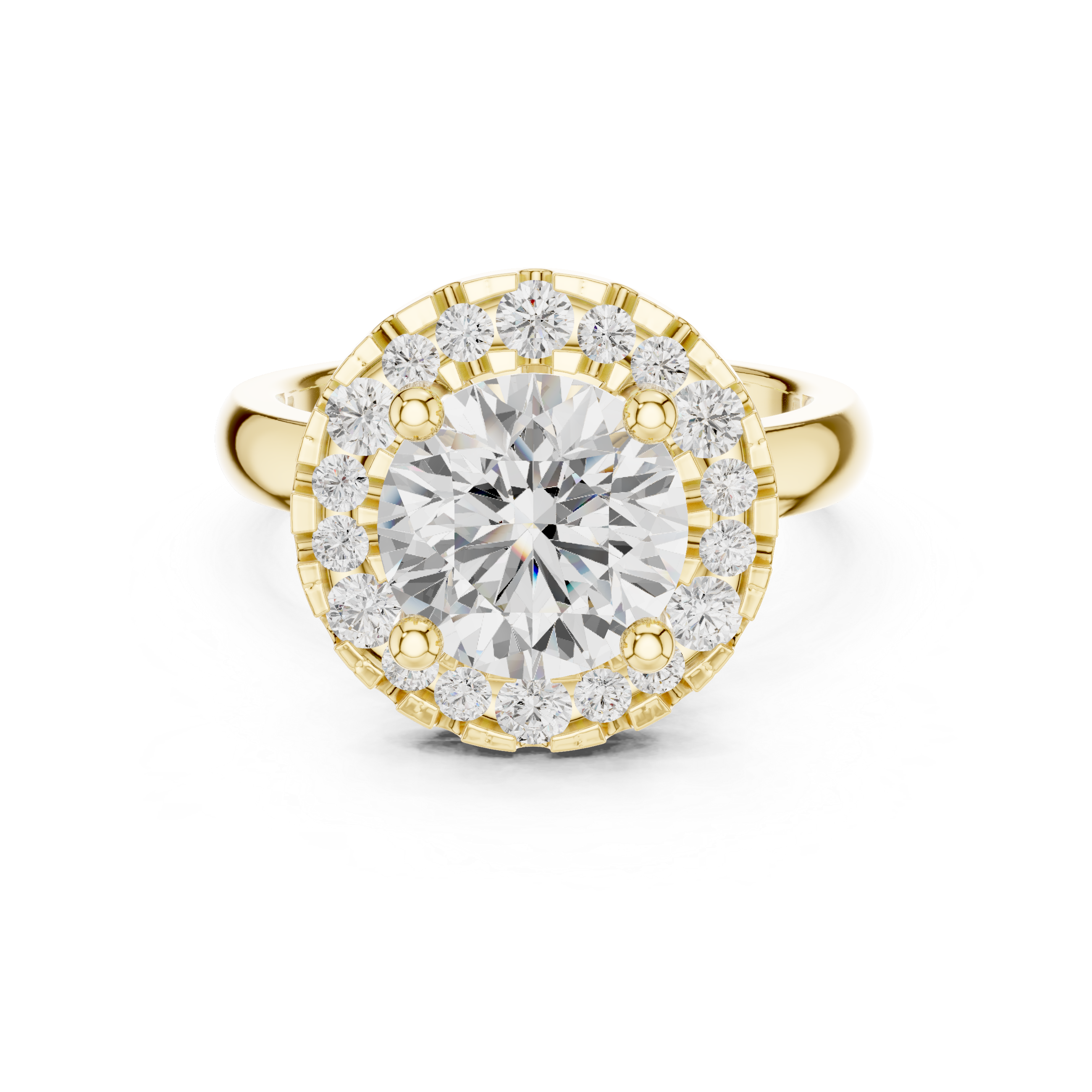 Radiant Halo Round Diamond Ring