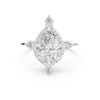 Pear cut diamond halo ring with dazzling marquise accent stones.