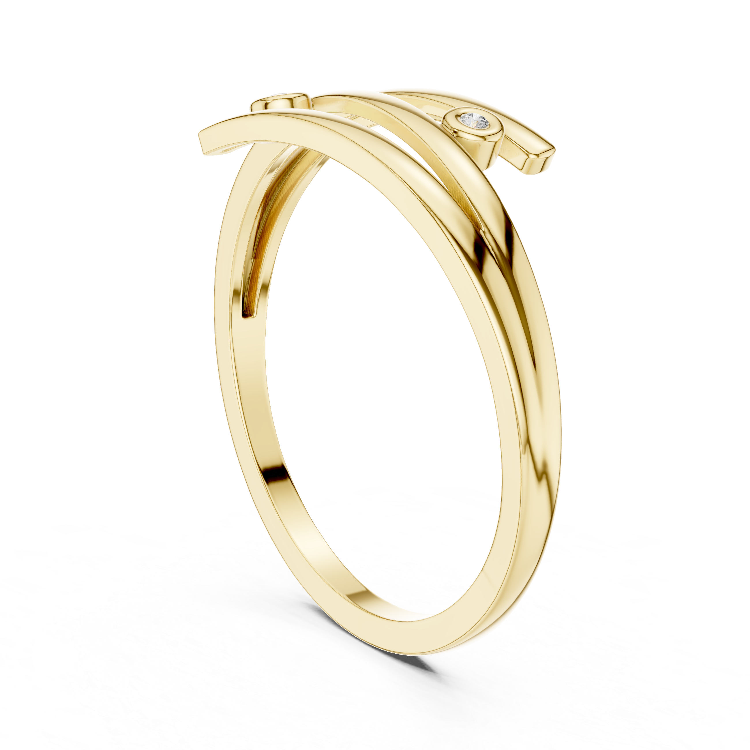 Elegant Gold Ring with Diamond Accents