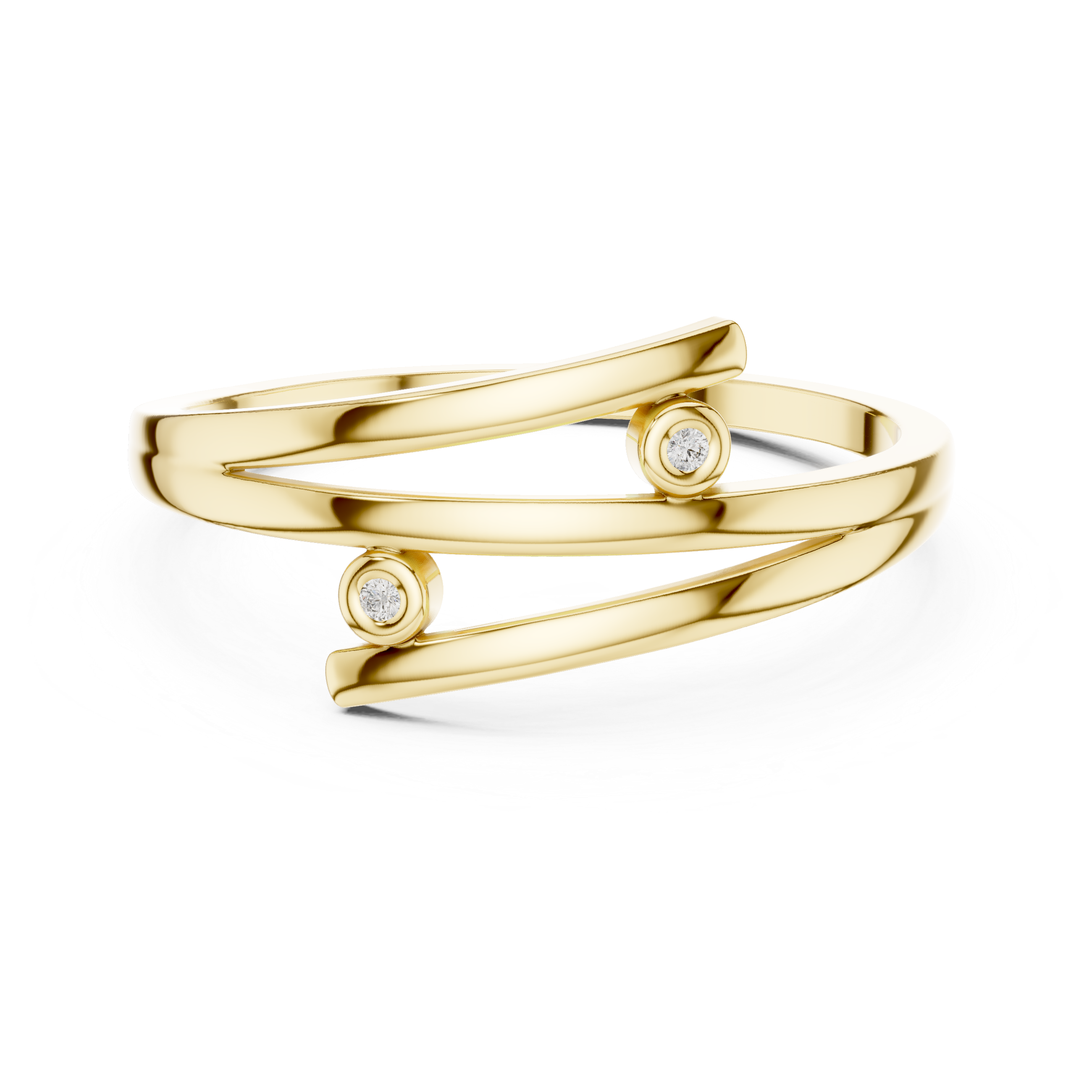 Elegant Gold Ring with Diamond Accents