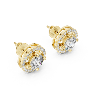 Round and Melee Diamond Earrings