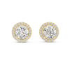 Radiant Rose Halo Diamond Studs