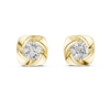 Diamond Stud Earrings with Swirl Design