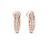 Rose gold diamond hoop earrings with stud backings