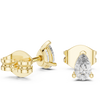Delicate Pear-Shaped Diamond Stud Earrings