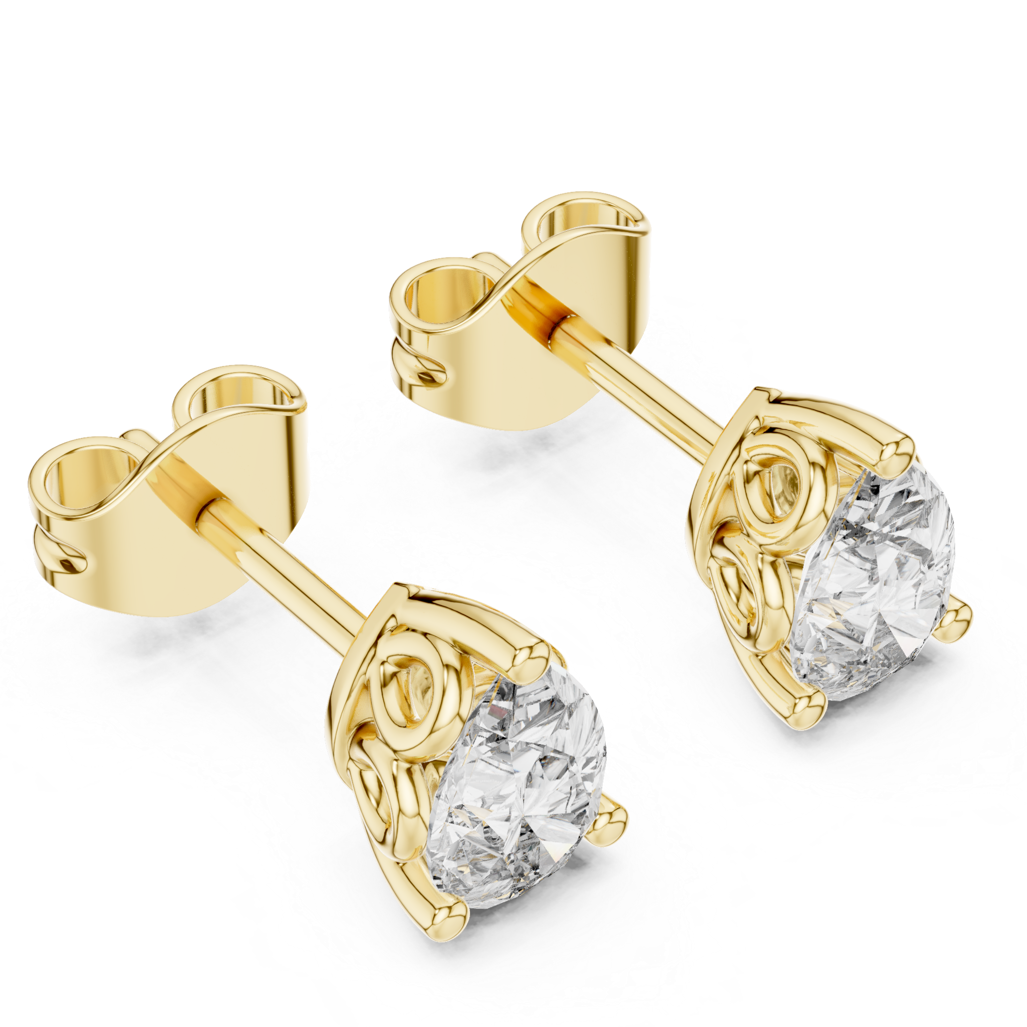 Pear-Cut Diamond Stud Earrings