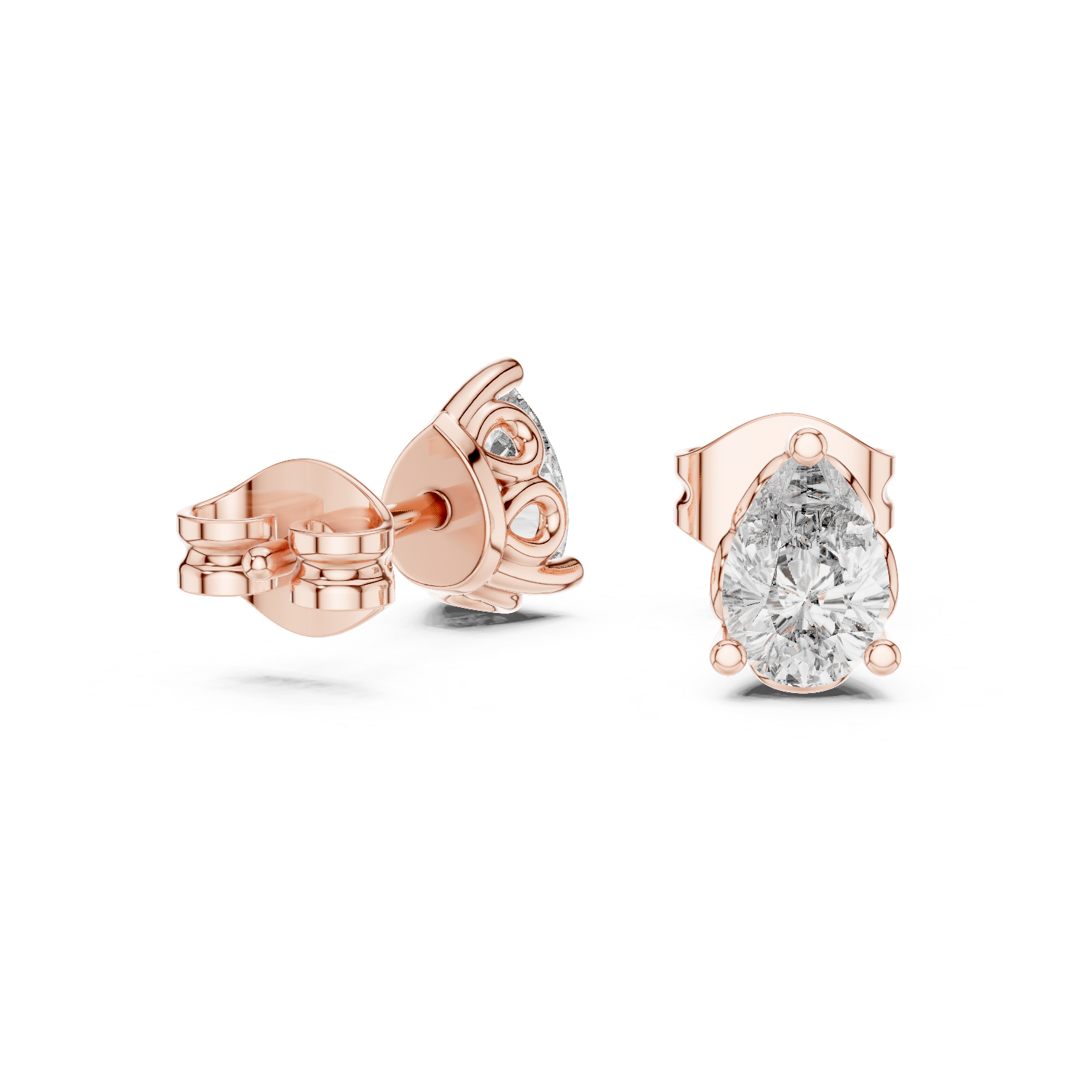 Pear-Cut Diamond Stud Earrings