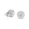 Halo Stud Earrings with Round Brilliant Cut Diamonds