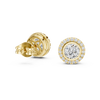 Halo Stud Earrings with Round Brilliant Cut Diamonds