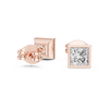 Sleek Square Diamond Stud Earrings in Bezel Setting