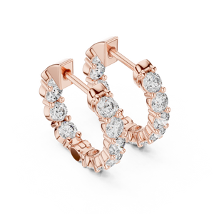 Radiant Round Diamond Hoop Earrings