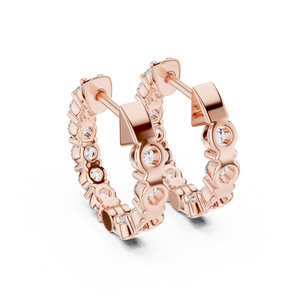 Radiant Round Diamond Hoop Earrings