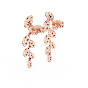 Earrings with Sparkling Leaf Motif