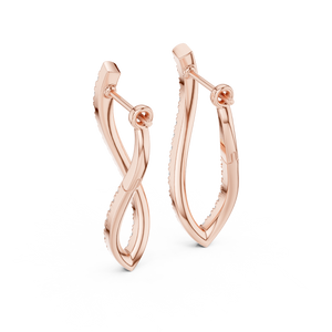 Twisted Elegance: Diamond-Embellished Hoop Earrings