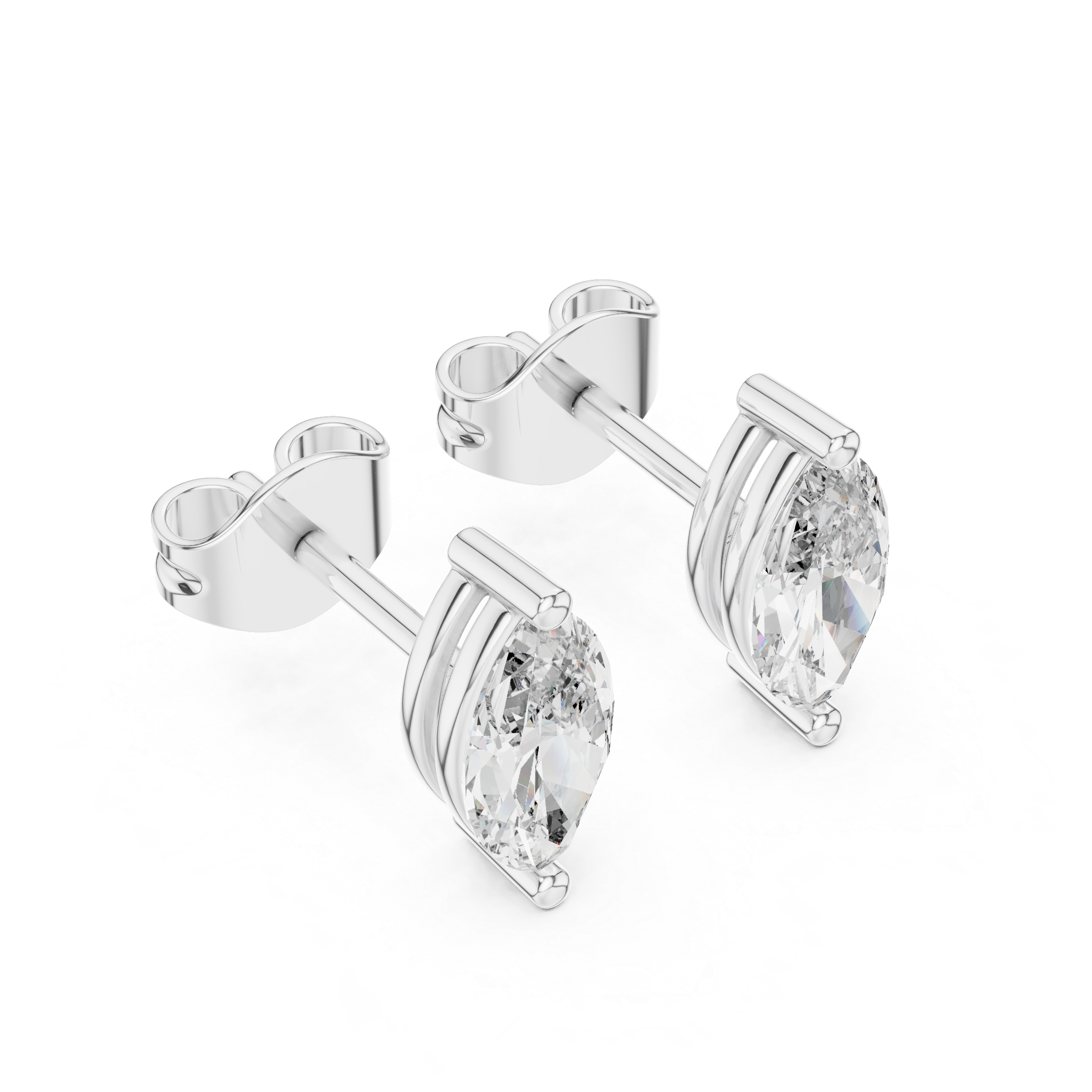 Graceful Glow: Marquise-Cut Diamond Stud Earrings