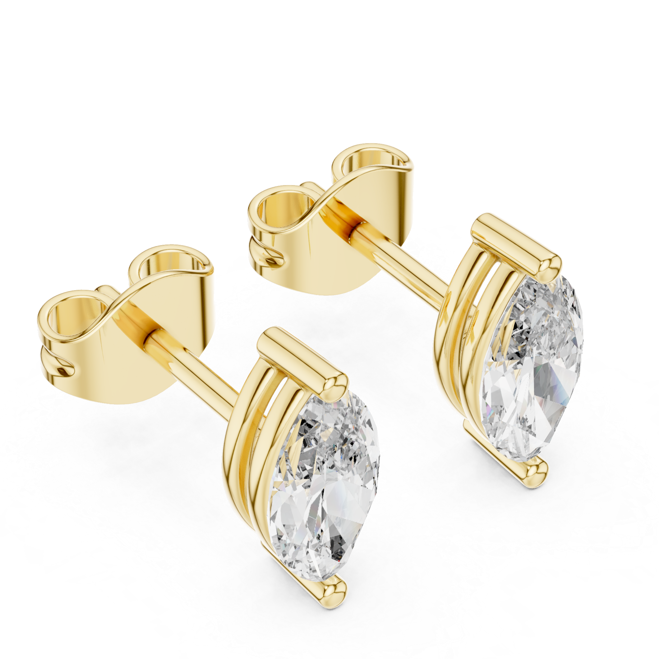 Graceful Glow: Marquise-Cut Diamond Stud Earrings