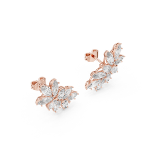 Blossom Sparkle:Marquise Diamond Cluster Earrings