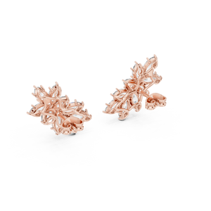 Blossom Sparkle:Marquise Diamond Cluster Earrings