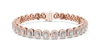 Emerald-Cut Diamond Halo Tennis Bracelet