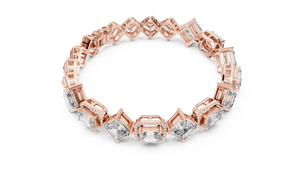 Geometric Rose Gold and Diamond Bracelet