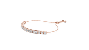 Geometric Elegance: Rose Gold and Diamond Bracelet