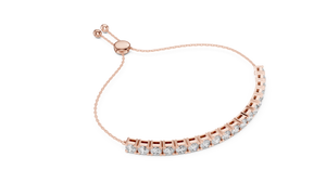 Geometric Elegance: Rose Gold and Diamond Bracelet