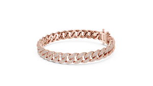 Gold and Diamond Cuban Link Bracelet