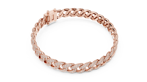 Gold and Diamond Cuban Link Bracelet