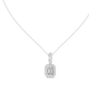 Emerald-Cut Diamond Halo Pendant
