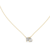 Emerald and pear-cut diamond duo pendant