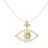 Evil eye pendant with floral diamond accents